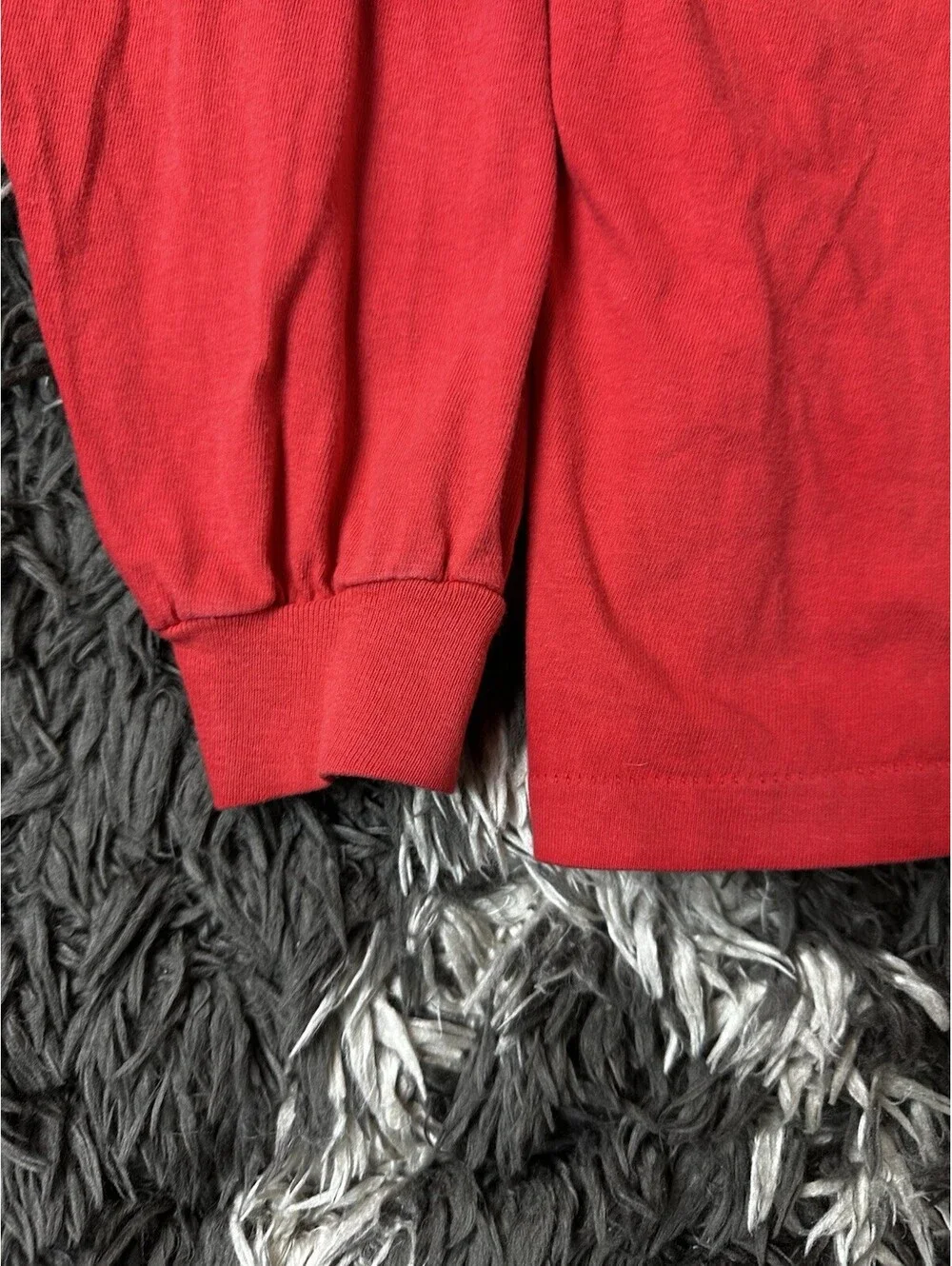 Vintage 90s Hanes Beefy-T Chariton Chargers Shirt Mens Medium Red Long Sleeve